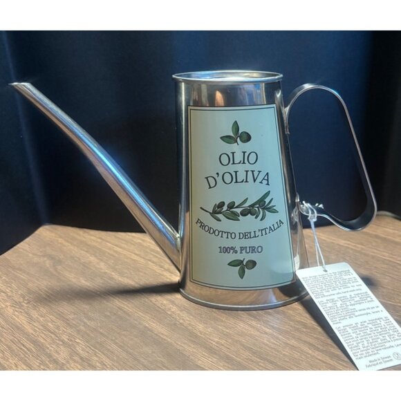 Brandani Olio D'Oliva Olive Oil Container Italian Stainless Steel Drip-Free Spou - Picture 4 of 11